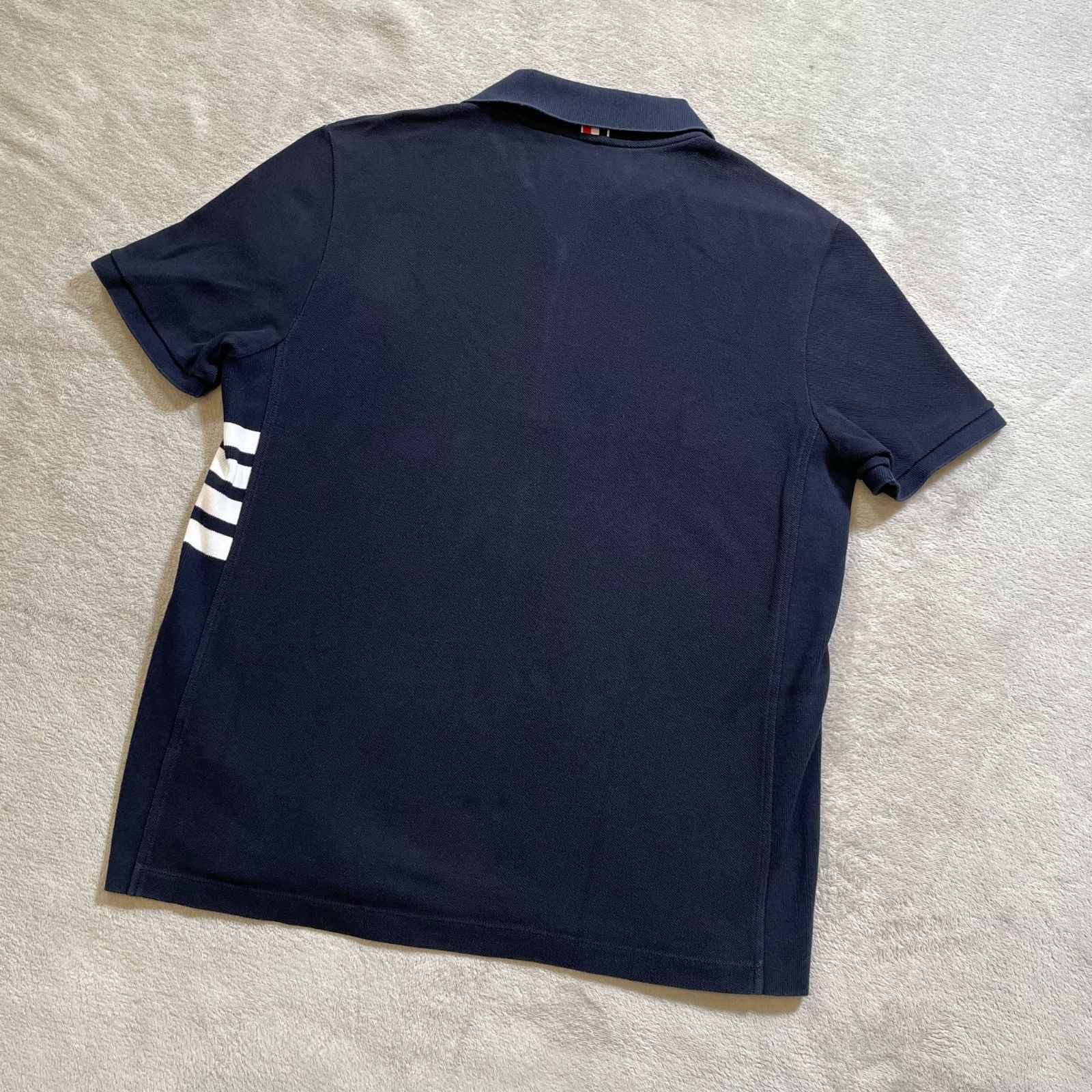 極美品 トムブラウン THOM BROWNE ポロシャツ 半袖 サイド4bar