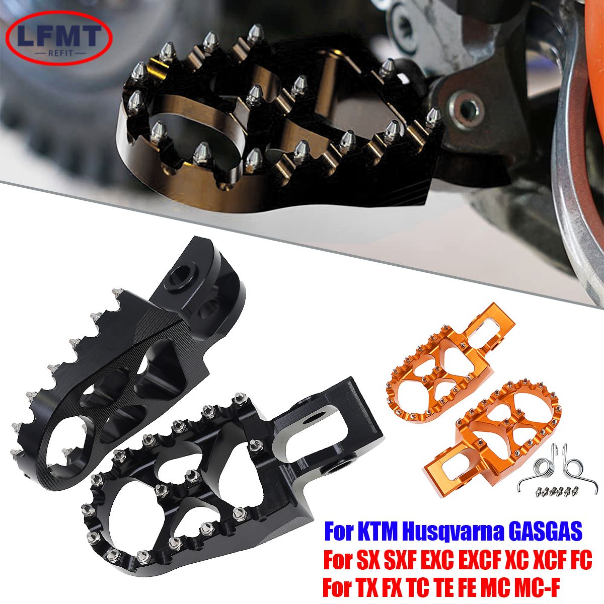 LFMT CNC フットペグ フットペダル KTM SX SXF EXC EXCF XC XCF 125〜500 2017〜2022対応
