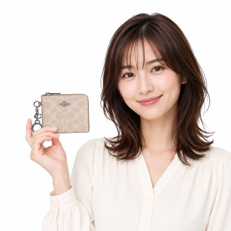 ?コーチ COACH　スモール コーナー ジップ ウォレット・シグネチャー キャンバス　CFA28 SVPWH