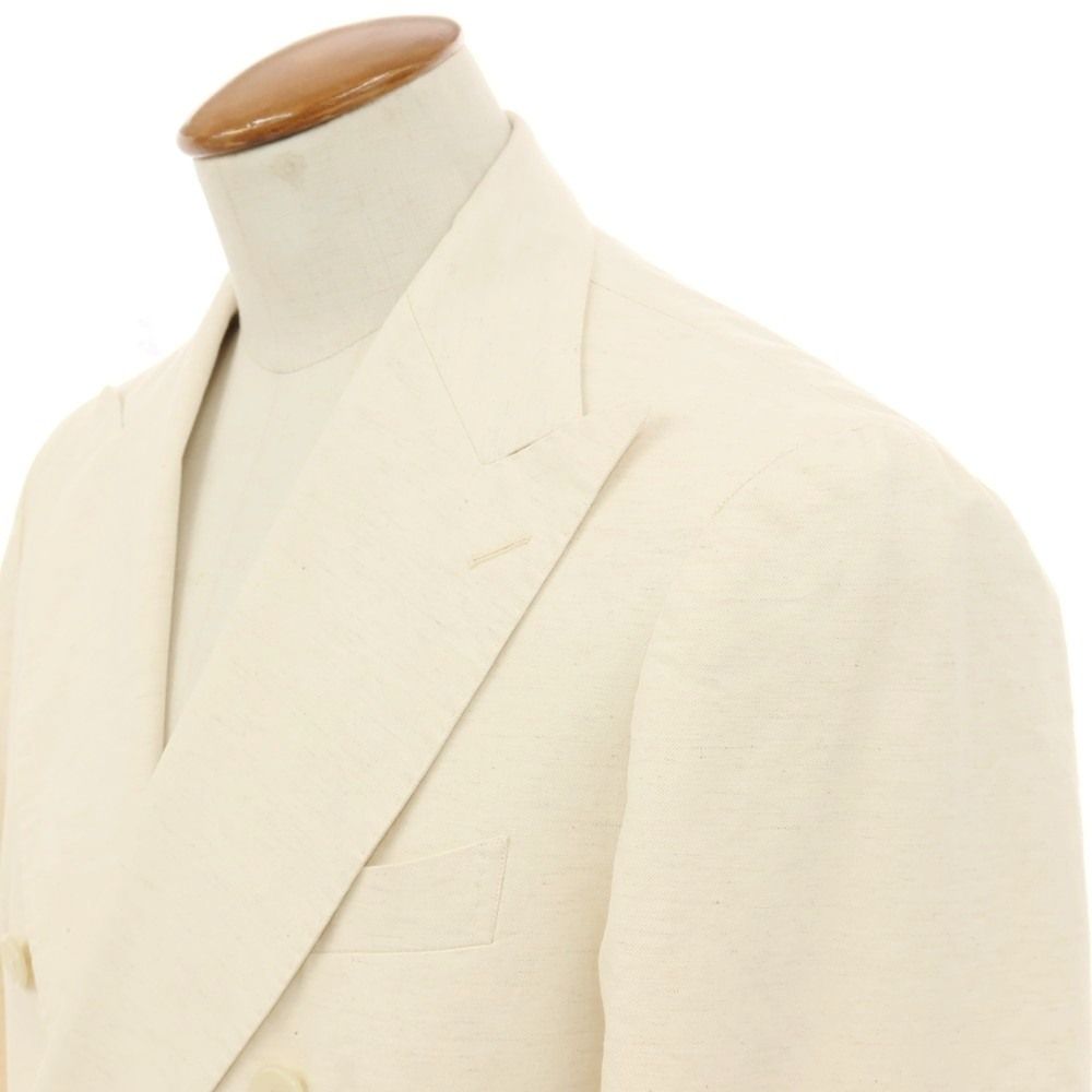 【中古】タリアトーレ TAGLIATORE コットンリネン 6B ダブルスーツ ナチュラル【サイズ48】【メンズ】 中古】タリアトーレ TAGLIATORE コットンリネン 6B ダブルスーツ