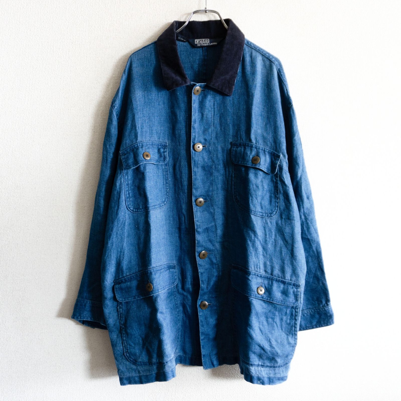 美品】POLO RALPH LAUREN【インディゴ リネン ハンティング ジャケット
