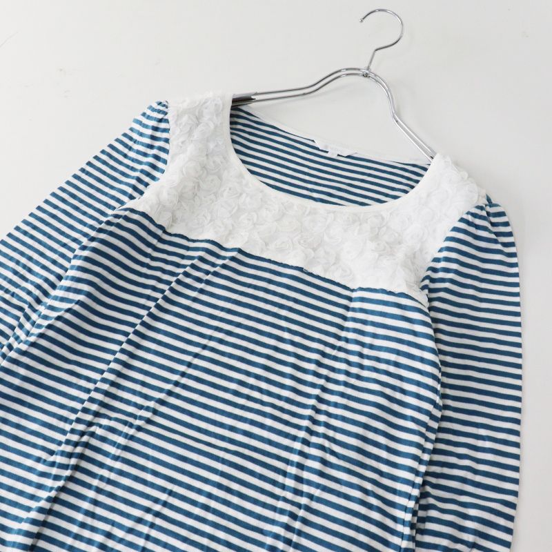 トゥービーシック to be chic チュールフラワー切替 ボーダー