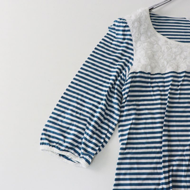 トゥービーシック to be chic チュールフラワー切替 ボーダー