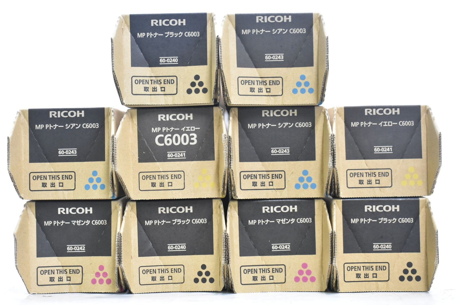 未使用 リコー 純正 トナー C6003 4色10本（シアン・マゼンタ・イエロー・ブラック） RICOH IT5FTVVMKGLM-D-N155-byebye 20,160円
