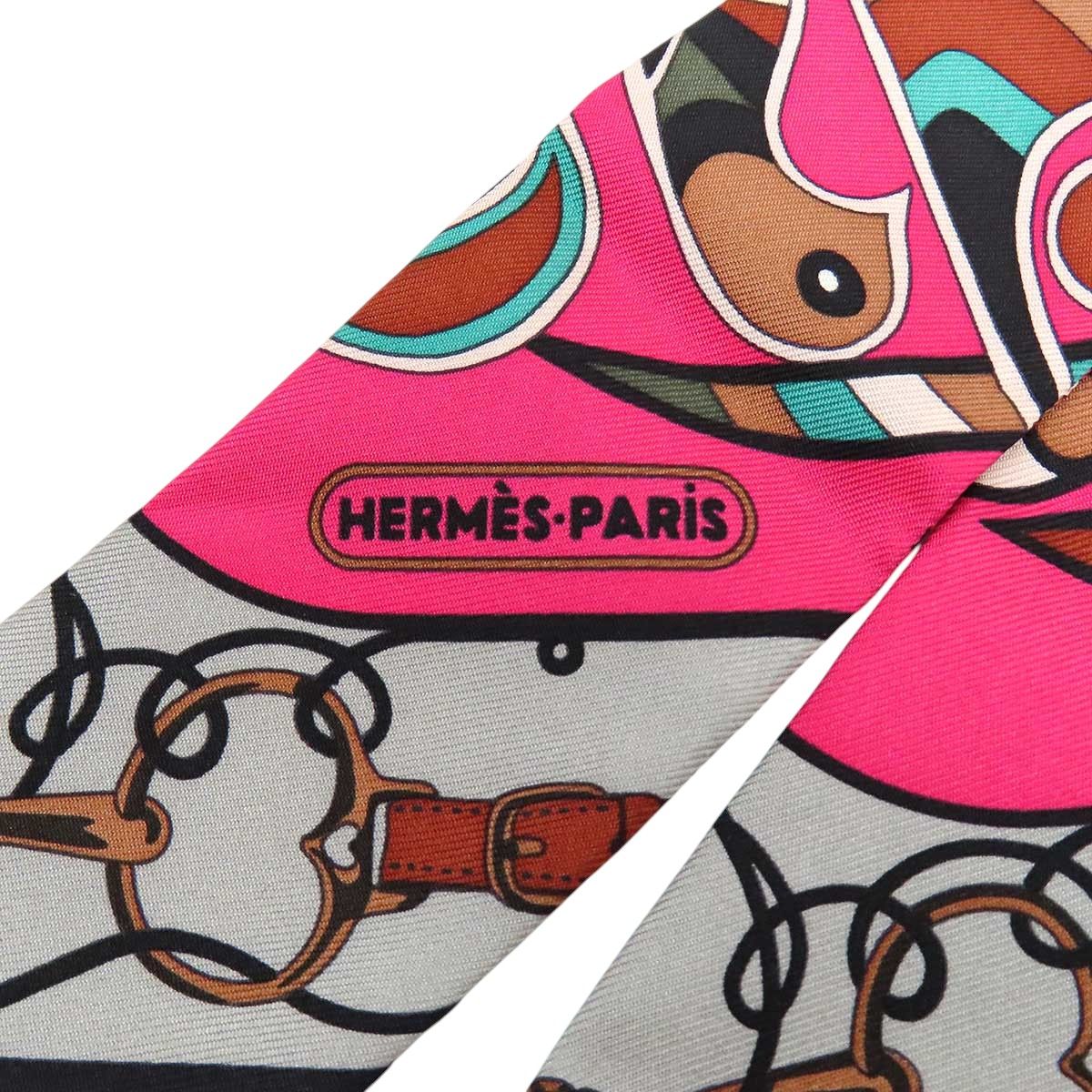 エルメス ツイリー Folklore スカーフ ユニセックス ピンク系 HERMES