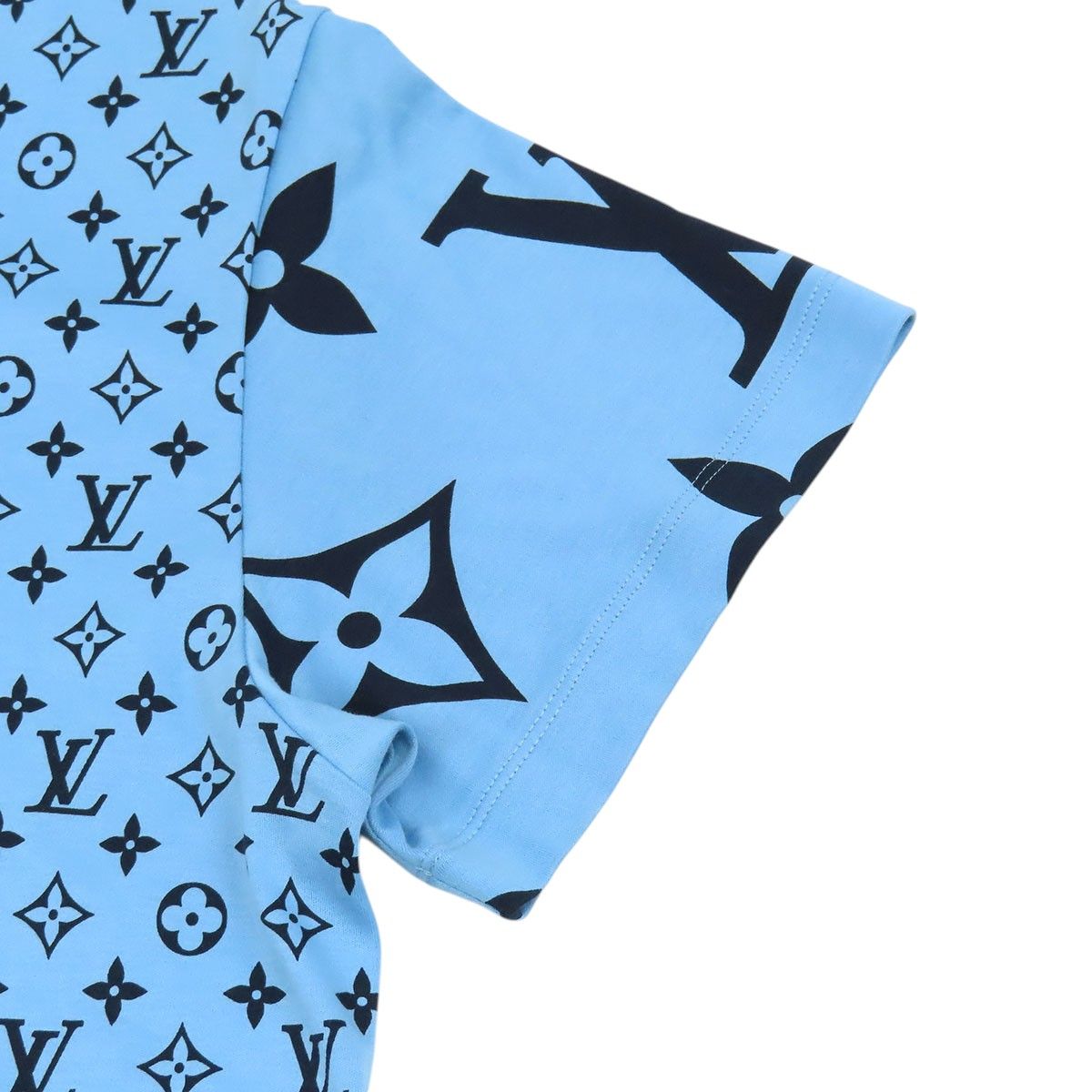 ルイヴィトン ミックス モノグラム チェーン Tシャツ size L ブルー ルイヴィトン ミックス モノグラム チェーン付 Tシャツ RW222W PR3