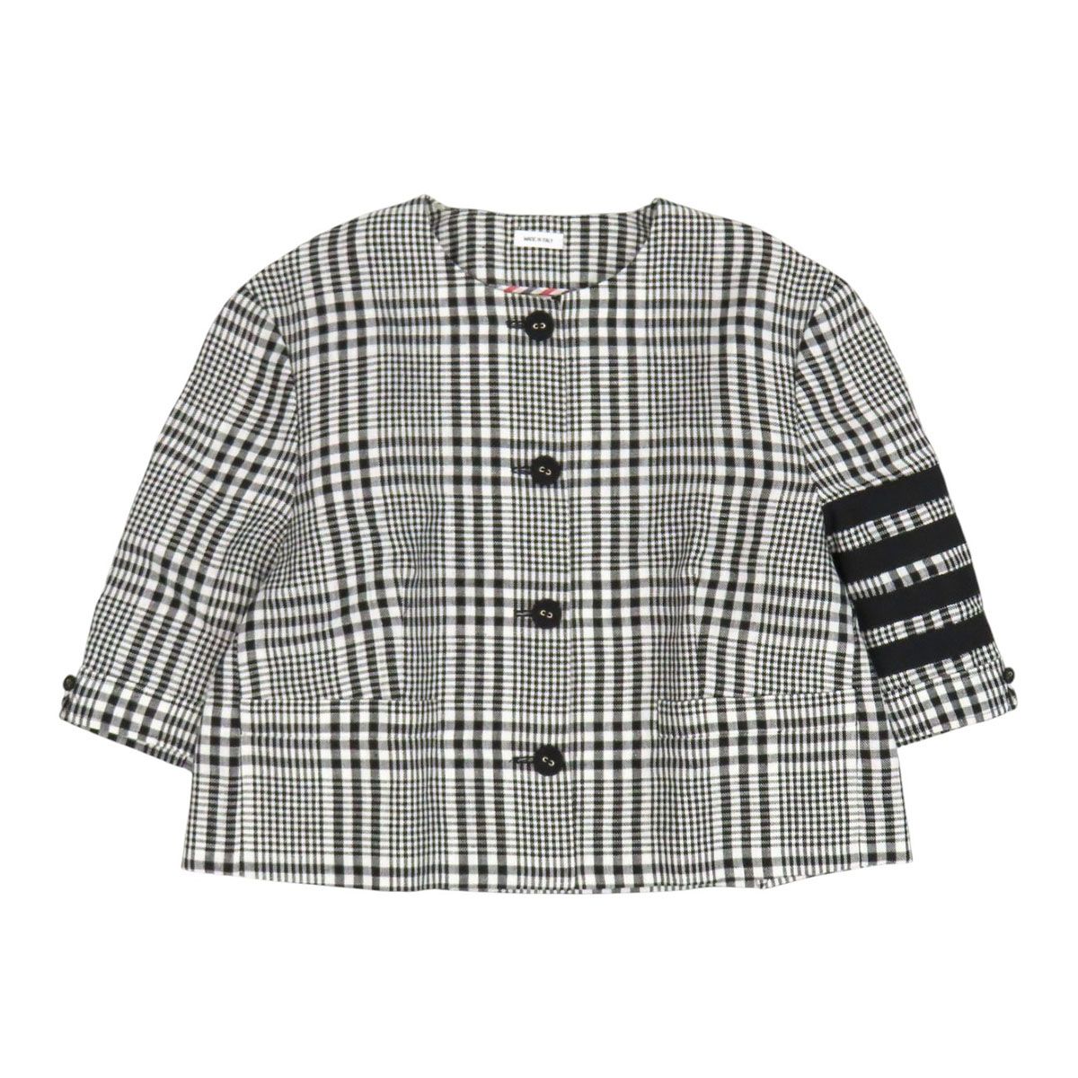 正規 Thom Browne. トムブラウン 4BAR ジャケット トムブラウン 4BAR ジャケット FBC778B-07889980 レディース ホワイト