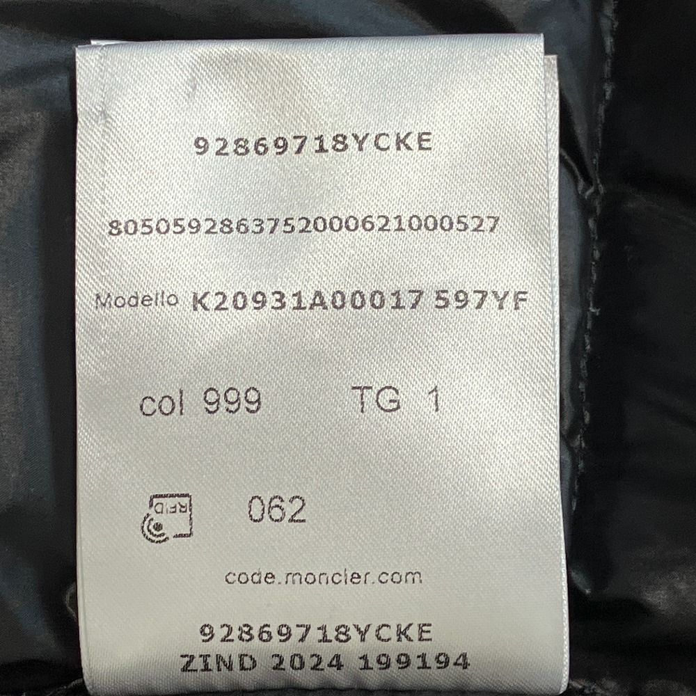 美品 クリーニング済み 25AW Moncler モンクレール JARCIEU ショート