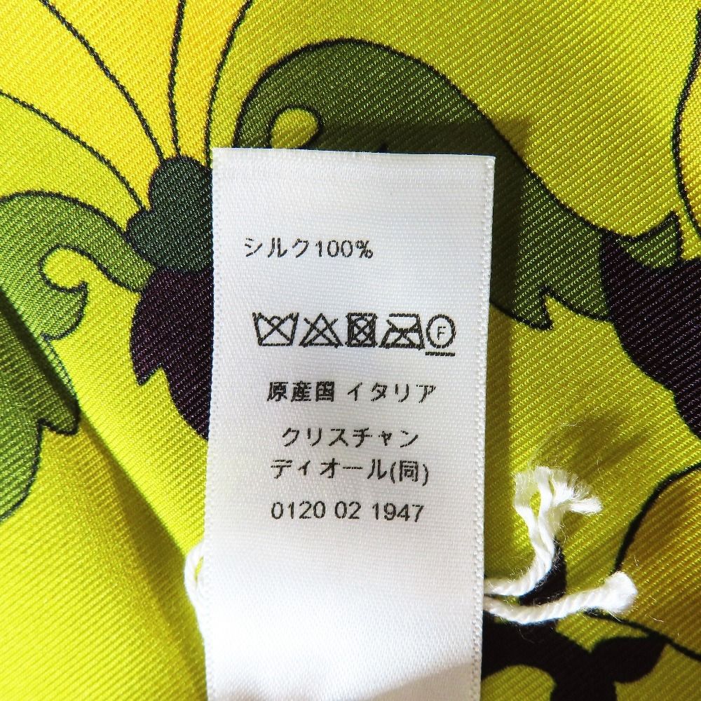 未使用 Christian Dior クリスチャンディオール フラワー ホルターネック シルク トップス カットソー シャツ ブラウス イエロー レディース 古着 中古 USED
