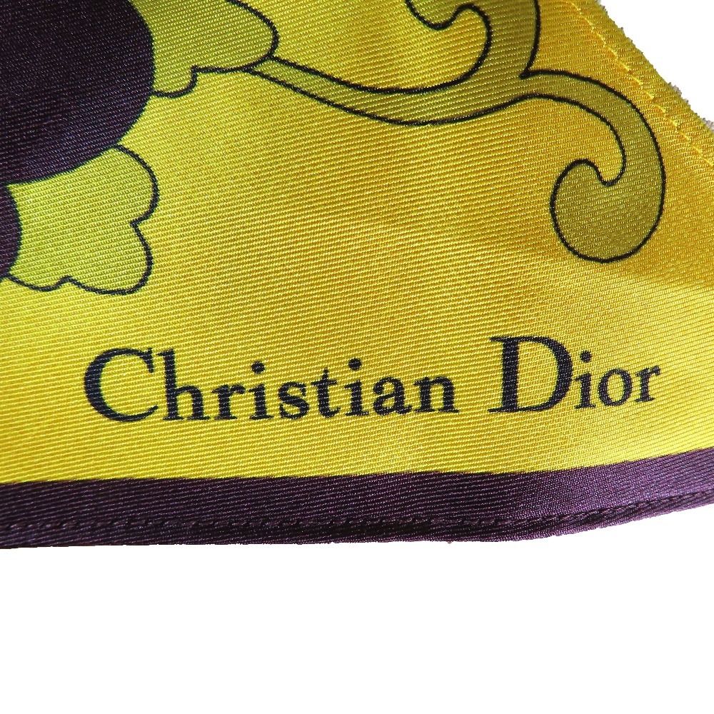 未使用 Christian Dior クリスチャンディオール フラワー ホルターネック シルク トップス カットソー シャツ ブラウス イエロー レディース 古着 中古 USED