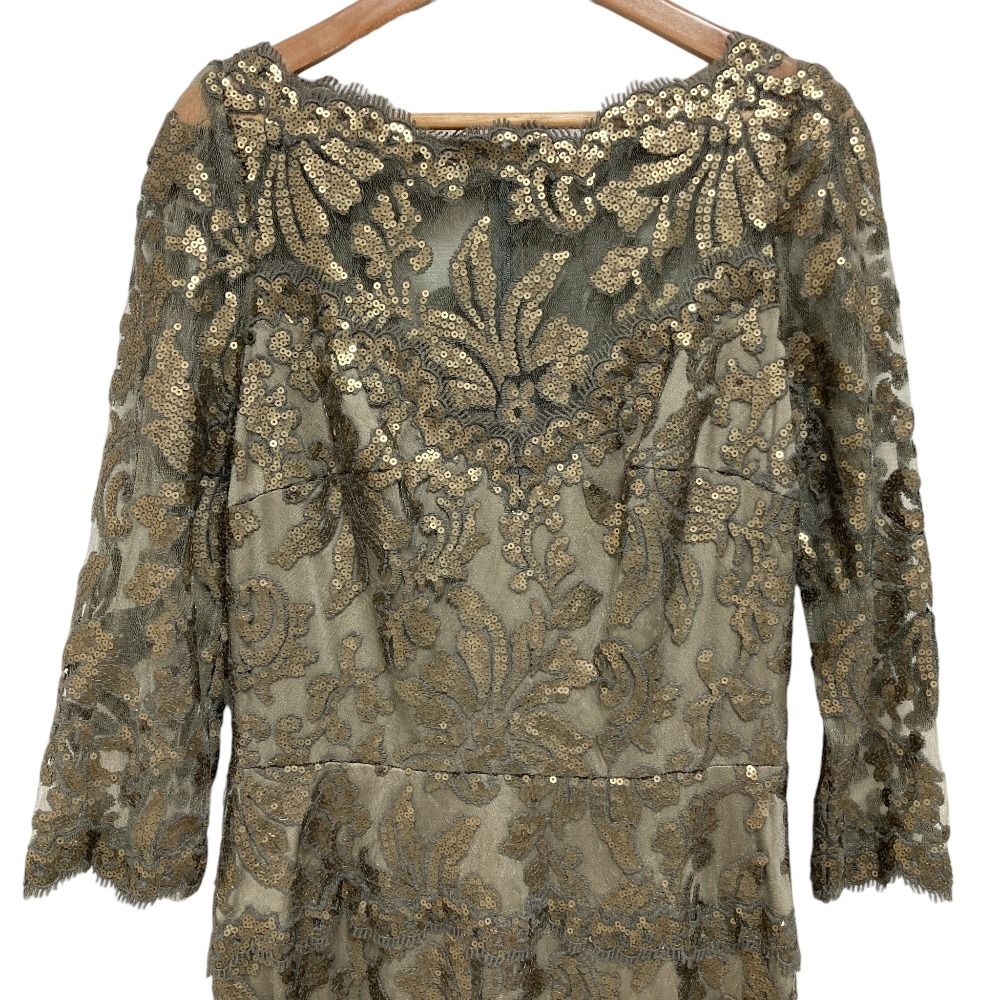 スパンコールワンピース 古着 美品 TADASHI SHOJI タダシショージ スパンコール エンブロイダリー