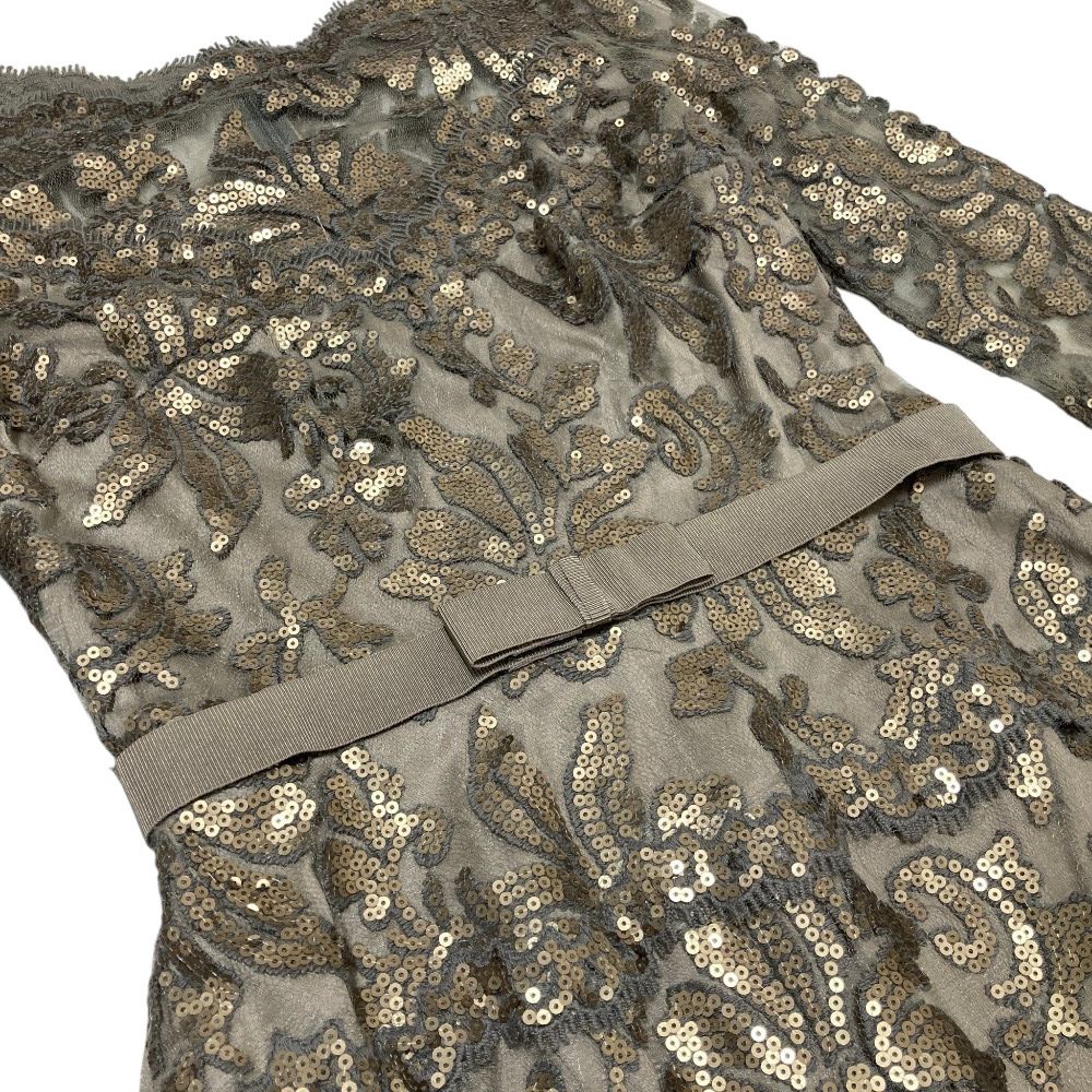 美品 TADASHI SHOJI タダシショージ スパンコール エンブロイダリー