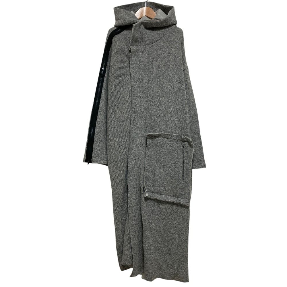 美品 B Yohji Yamamoto ビー ヨウジヤマモト ZIP HOODED COAT フーデッドニット コート サイズ2 グレー レディース 古着 中古 USED 23,889円