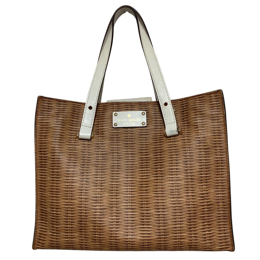 美品 kate spade new york ケイトスペード ニューヨーク レザートート 