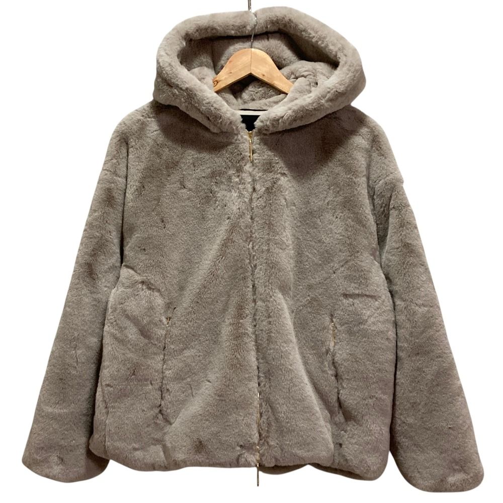 美品 25AW TATRAS タトラス ユモラ エコファー フーデッドブルゾン ジャケット LJXA0039033588 サイズ3 グレージュ レディース 古着 中古 USED