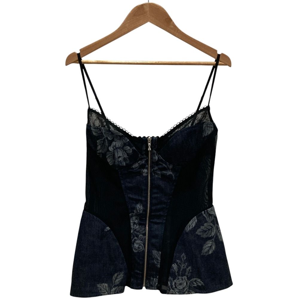 良品 25SS フェティコ ROSE DENIM BUSTIER 花柄カットワーク デニムレースビスチェ キャミソール FTC252-0101 サイズ1 インディゴ レディース 古着 中古 USED 25,893円