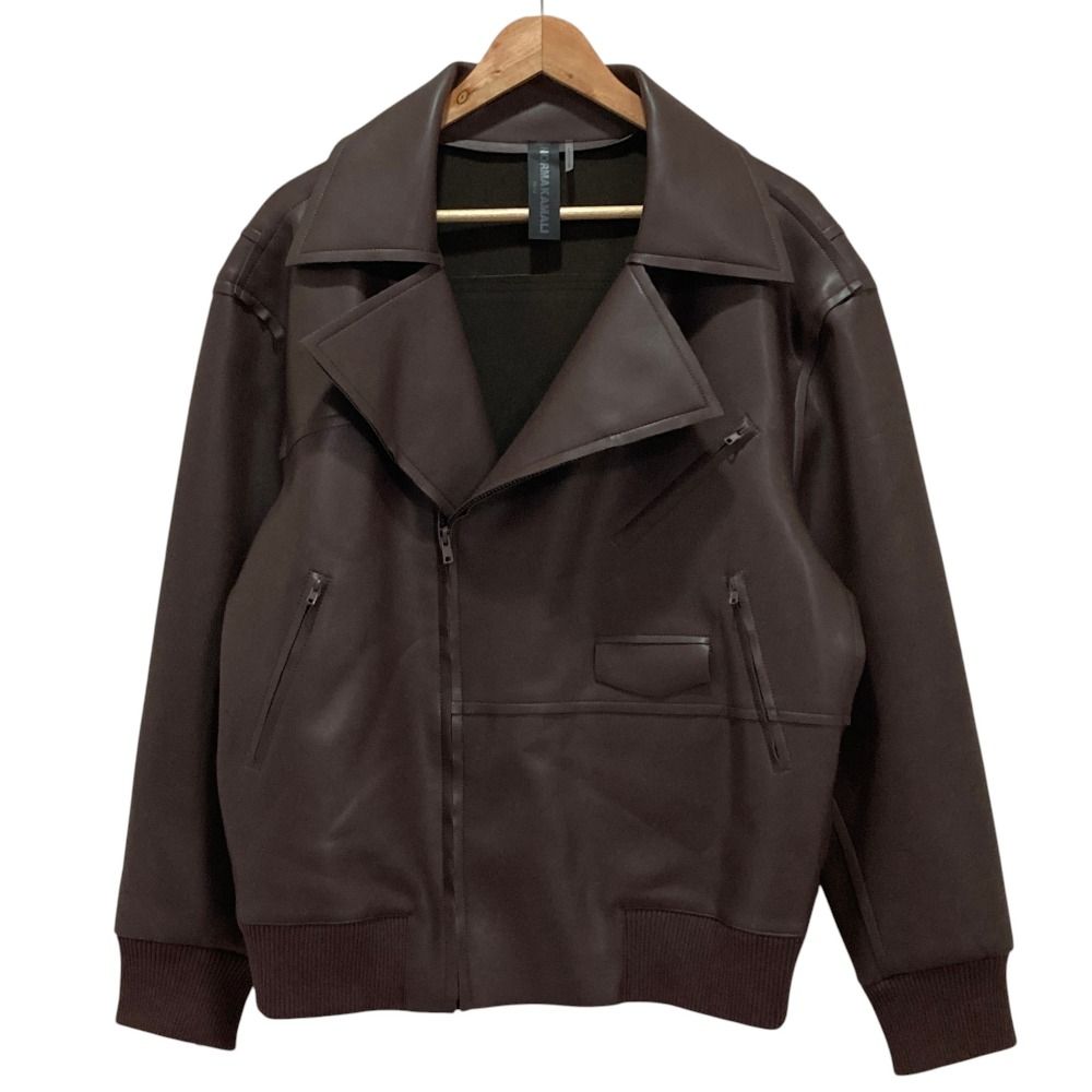 美品 NORMA KAMALI ノーマカマリ NK OG Moto Jacket Ld52 ライダース モトジャケット ブルゾン XS ブラウン レディース 古着 中古 USED