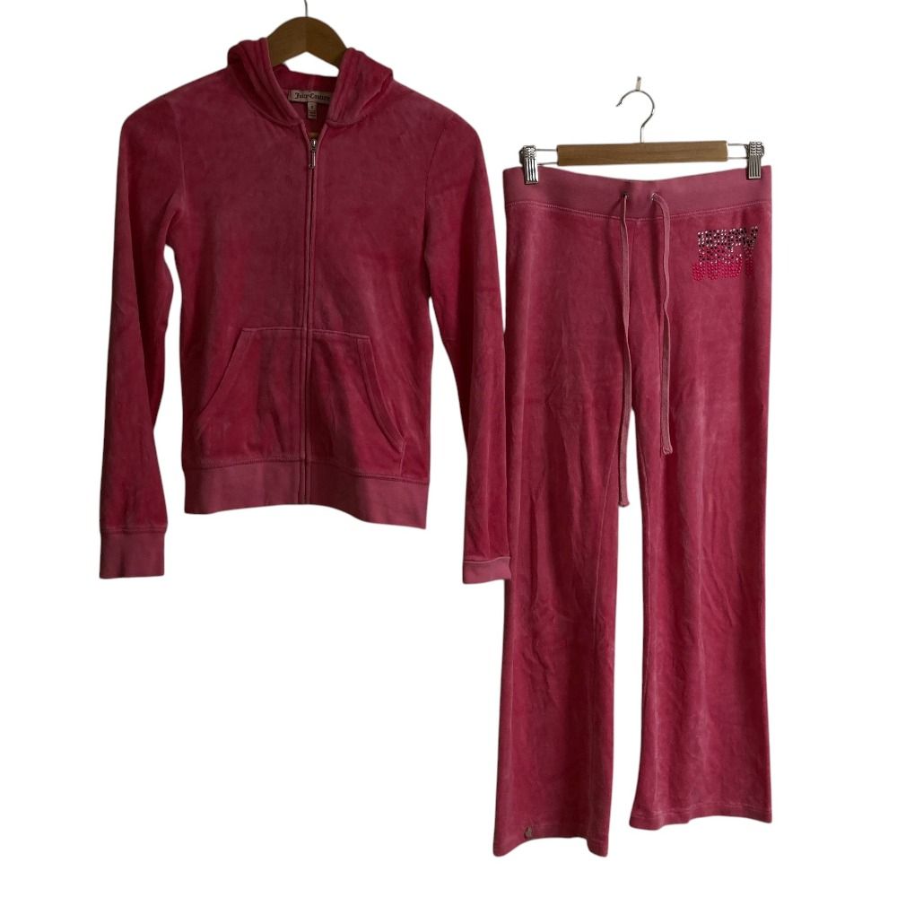 美品 Juicy Couture ジューシークチュール ロゴ ベロア ジップパーカー