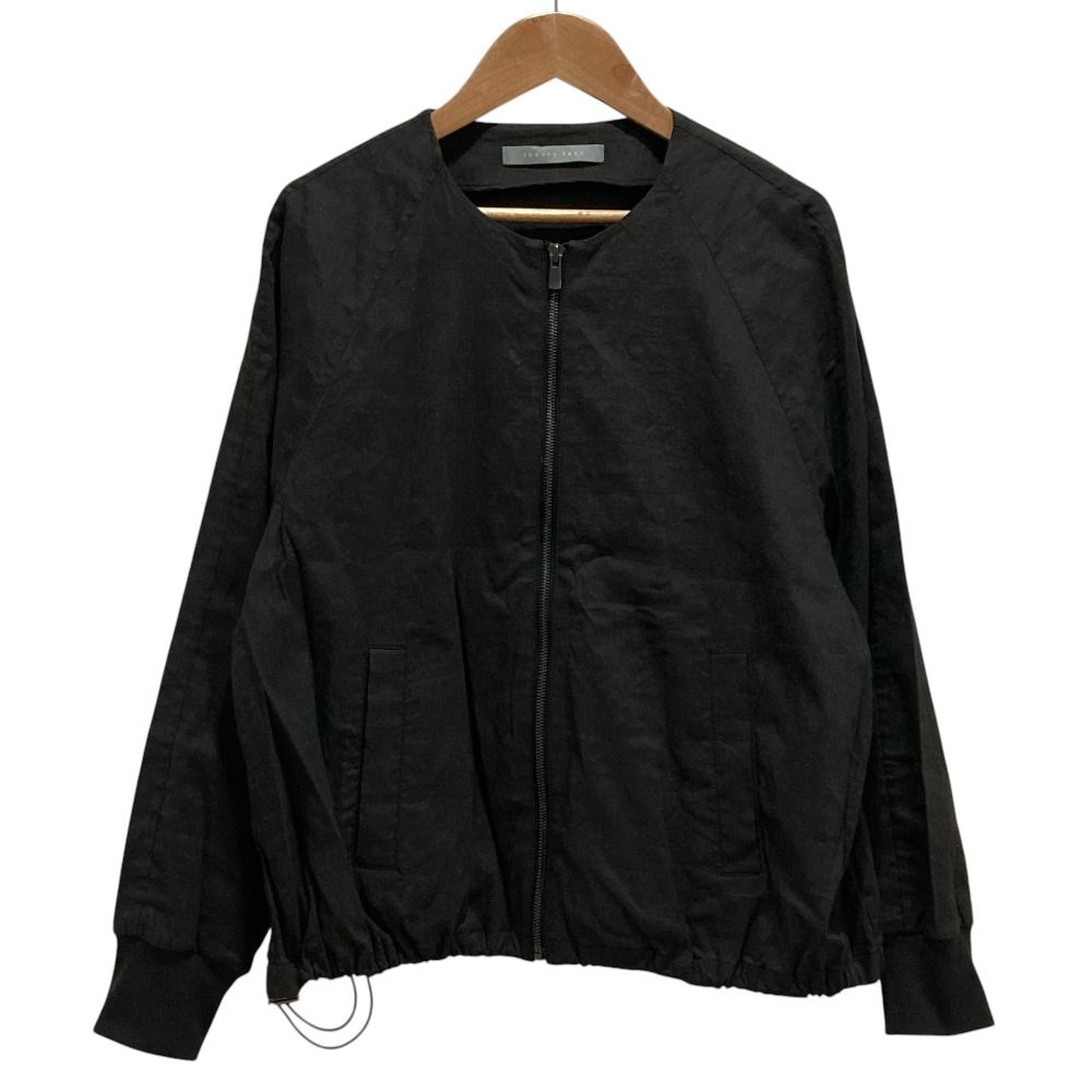 良品 Theory luxe セオリーリュクス ECO CRUNCH WASH KELIN リネン ノーカラー ブルゾン ジャケット 38 ダークブラウン レディース 古着 中古 USED