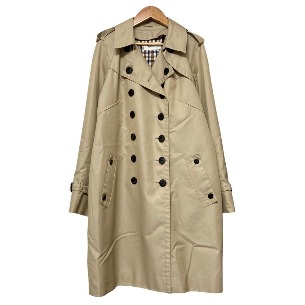 良品 Aquascutum アクアスキュータム 裏地ガンクラブチェック トレンチ