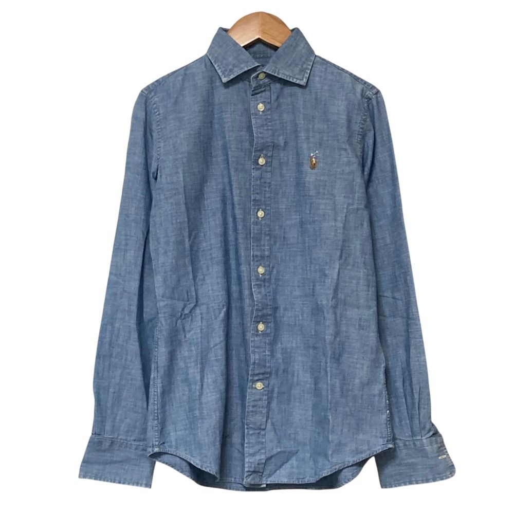 美品 POLO RALPH LAUREN ポロラルフローレン SLIM FIT シャンブレー 