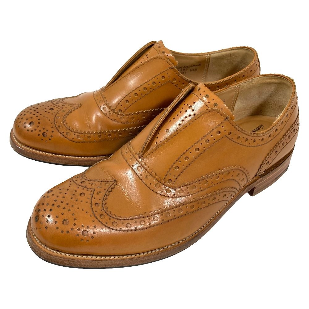 良品 GRENSON グレンソン トゥモローランド別注 ウイングチップ スリッポン シューズ サイズ6 1/2 約24.5cm ブラウン メンズ 古着 中古 USED 良品 GRENSON グレンソン トゥモローランド別注 ウイングチップ