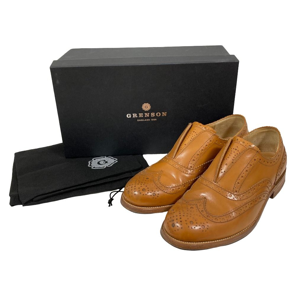 良品 GRENSON グレンソン トゥモローランド別注 ウイングチップ スリッポン シューズ サイズ6 1/2 約24.5cm ブラウン メンズ 古着 中古 USED 良品 GRENSON グレンソン トゥモローランド別注 ウイングチップ