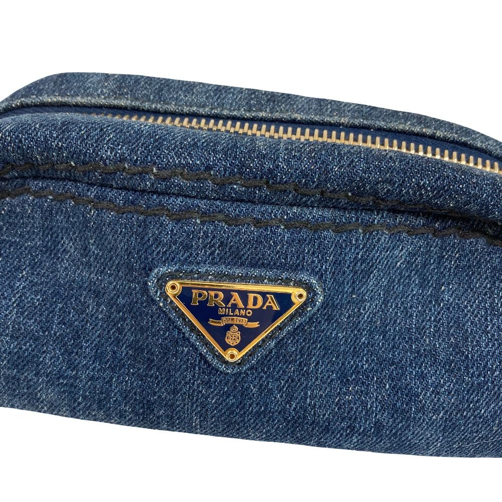 PRADA プラダ　デニムポーチ　中古 美品『USED』PRADA デニム ポーチ デニムポーチ プラダ デニム 2026年