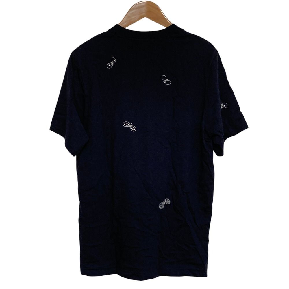 ミナペルホネン 半袖Tシャツ ダークネイビー ブラック ちょうちょ S 美品 mina perhonen ミナペルホネン つぐ TSUGU展 choucho ちょうちょ