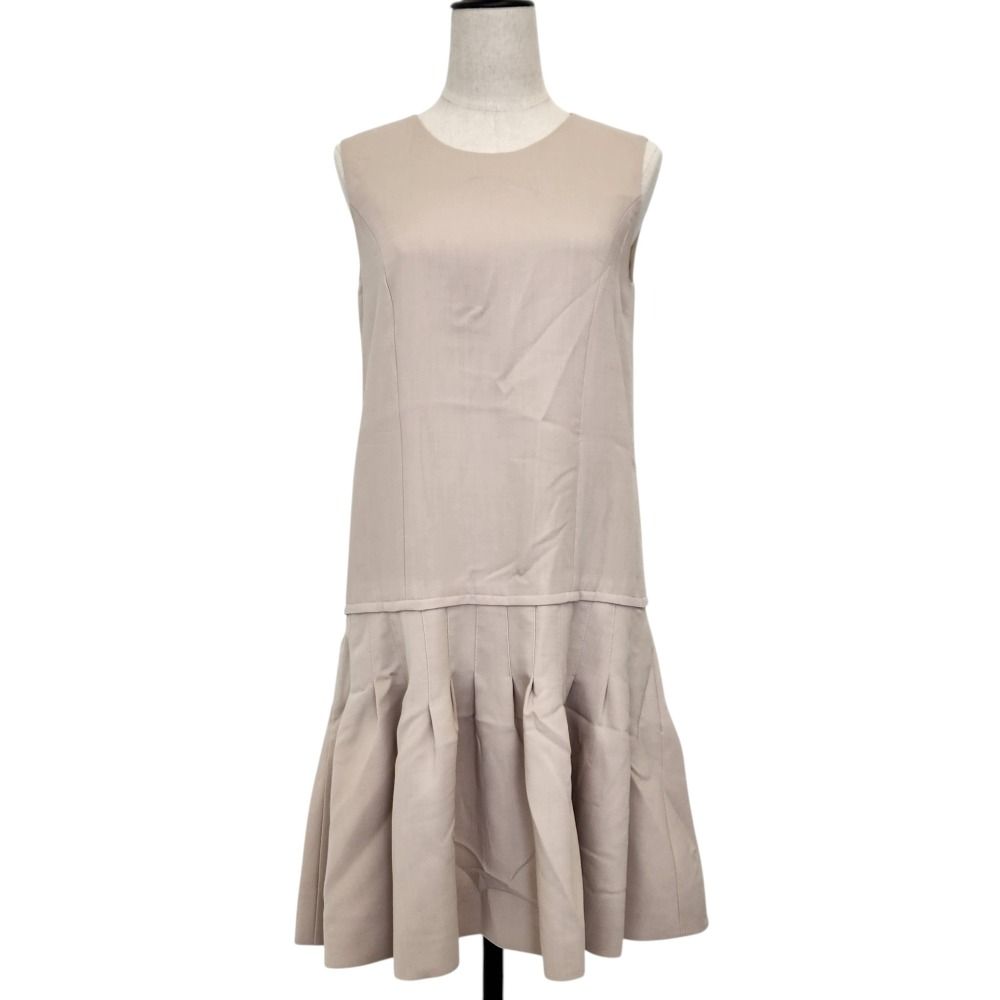 FOXEY フォクシー Dropped Waist Pintuck Dress ノースリーブ ドレス