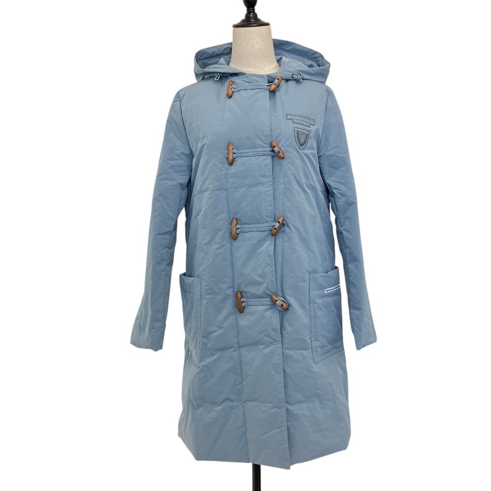 未使用 Mademoiselle NON NON マドモアゼルノンノン フード付き ダウン ダッフルコート L サックスブルー レディース 古着 中古 USED