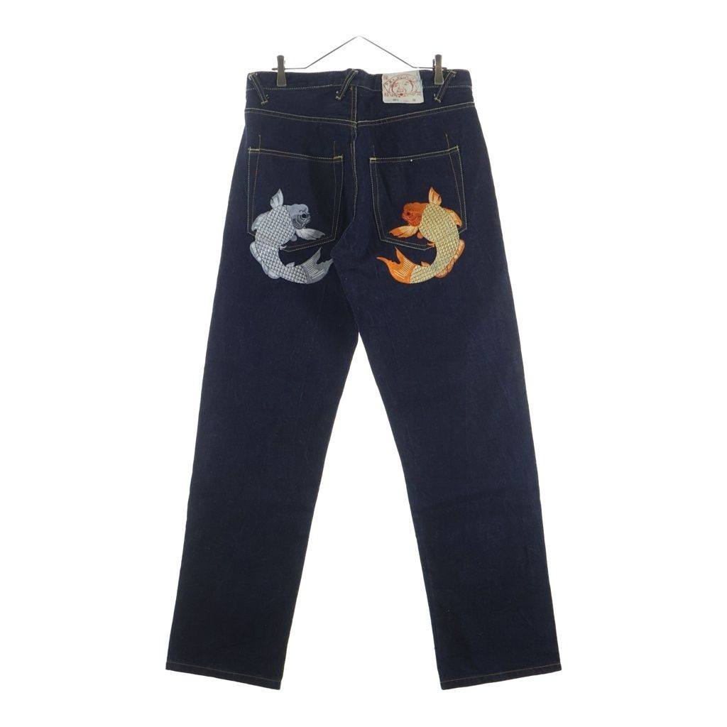EVISU (エビス) バックポケット鯉刺繍 ボタンフライ ストレート デニム