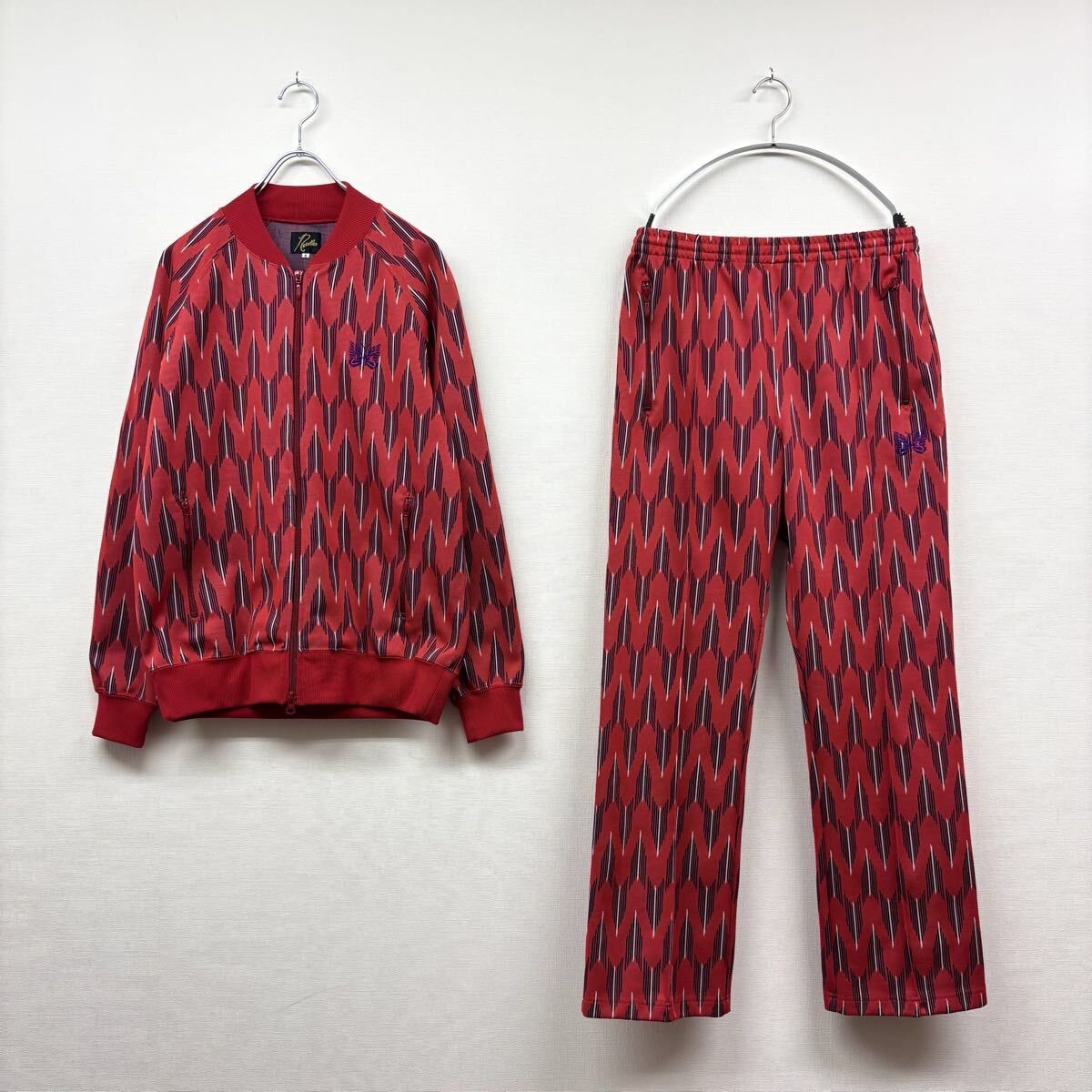 【完売品】Needles 19ss ダイヤモンド柄 タグ付き 19ss 2019 NEEDLES ニードルス SET UP セット アップ RIB COLLAR TRACK