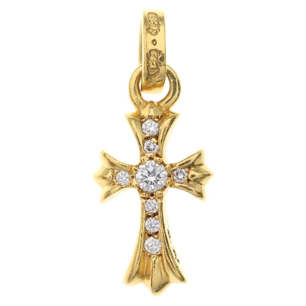 CHROME HEARTS (クロムハーツ) 22K CRS BBYFAT P/DIA ベイビーファットクロス PAVEダイヤ ペンダントトップ ゴールド BCA035 -