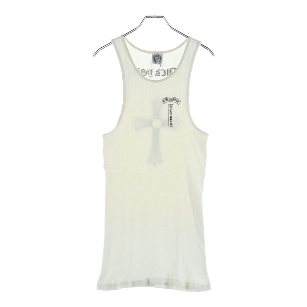 クロムハーツ  RIB TANK 英字プリントタンクトップ メンズ L CHROME HEARTS (クロムハーツ) RIB TANK 英字プリントタンクトップ