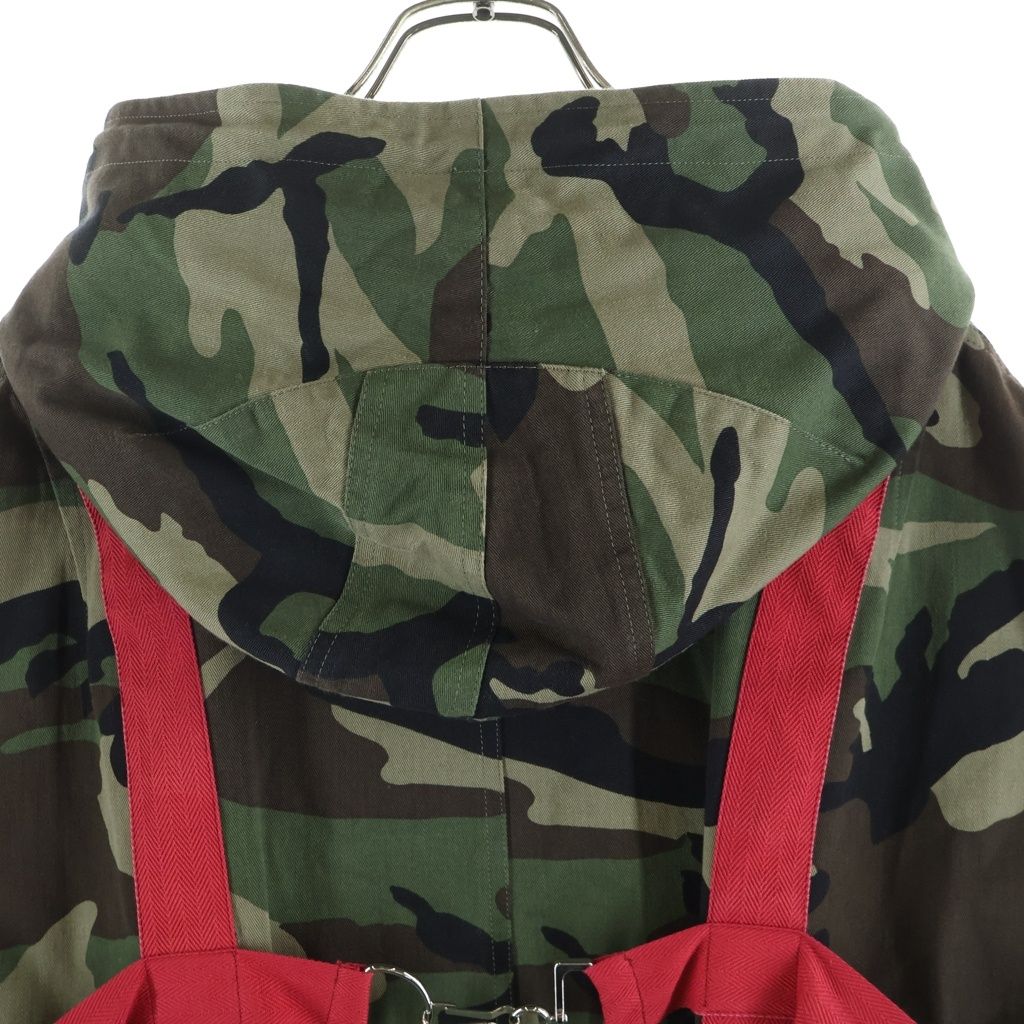 【美品】CELINE セリーヌ 2W860494M ハーネス付き 迷彩 コート CELINE (セリーヌ) 23SS ハーネス カモフラ総柄 モッズコート カーキ