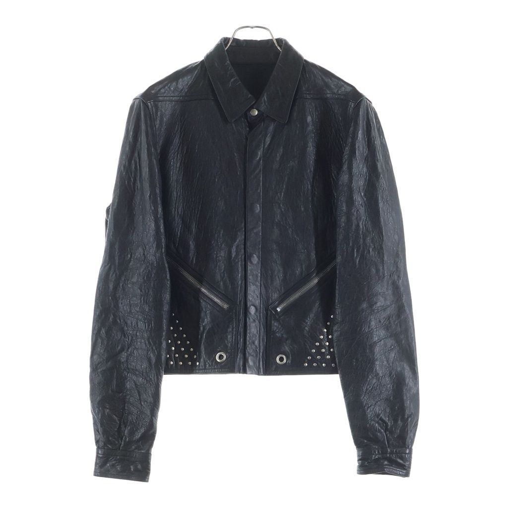 Rick Owens 10AW レザージャケット黒 XS Rick Owens (リックオウエンス) 26SS Studded Diagonal Zip Leather