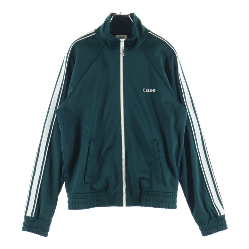 CELINE (セリーヌ) 胸ロゴ サイドライン トラックジャケット グリーン 2Y99E859W.55VZ 2Y99E859W.55VZ