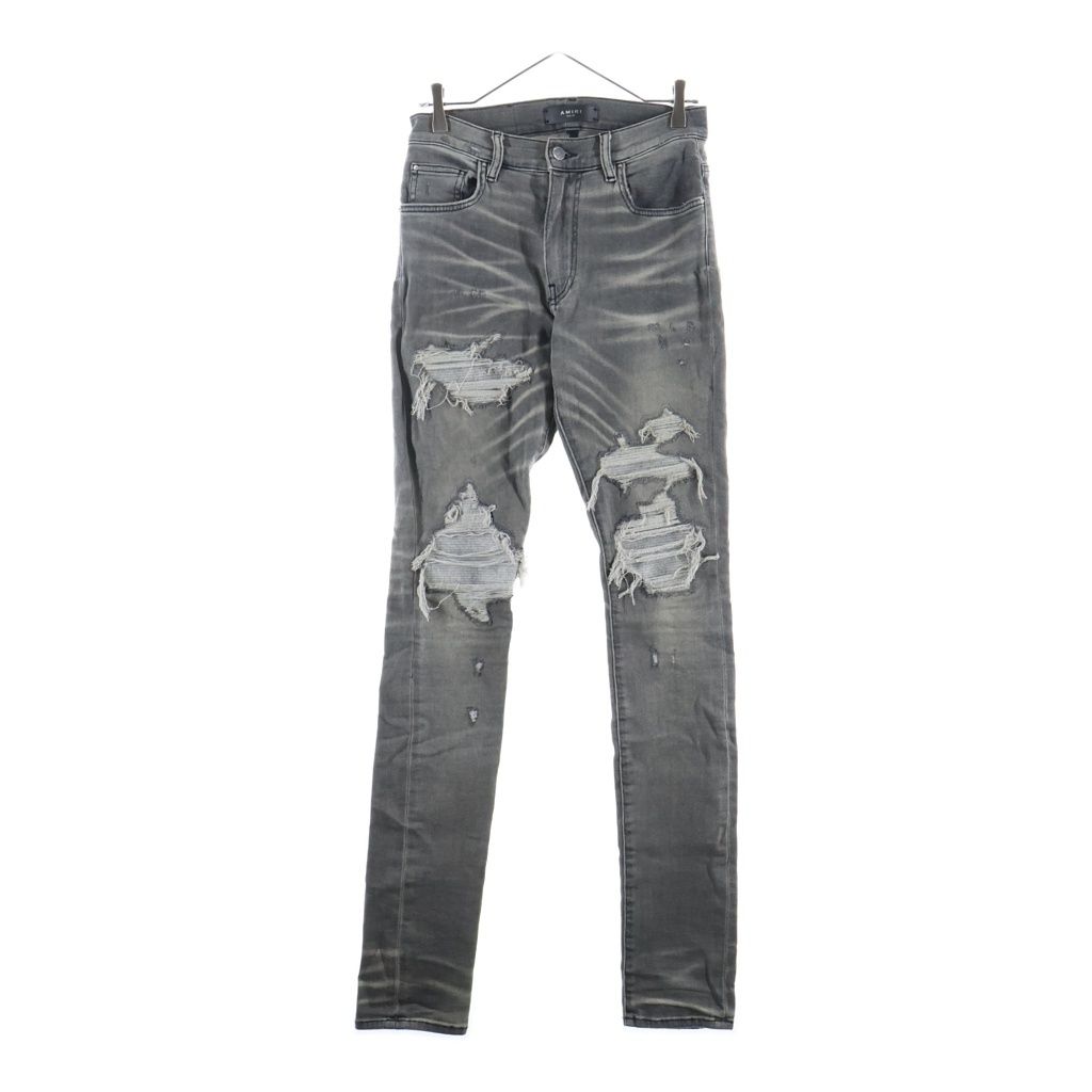 AMIRI (アミリ) MX1 JEAN ダメージ加工 スキニーデニムパンツ グレー