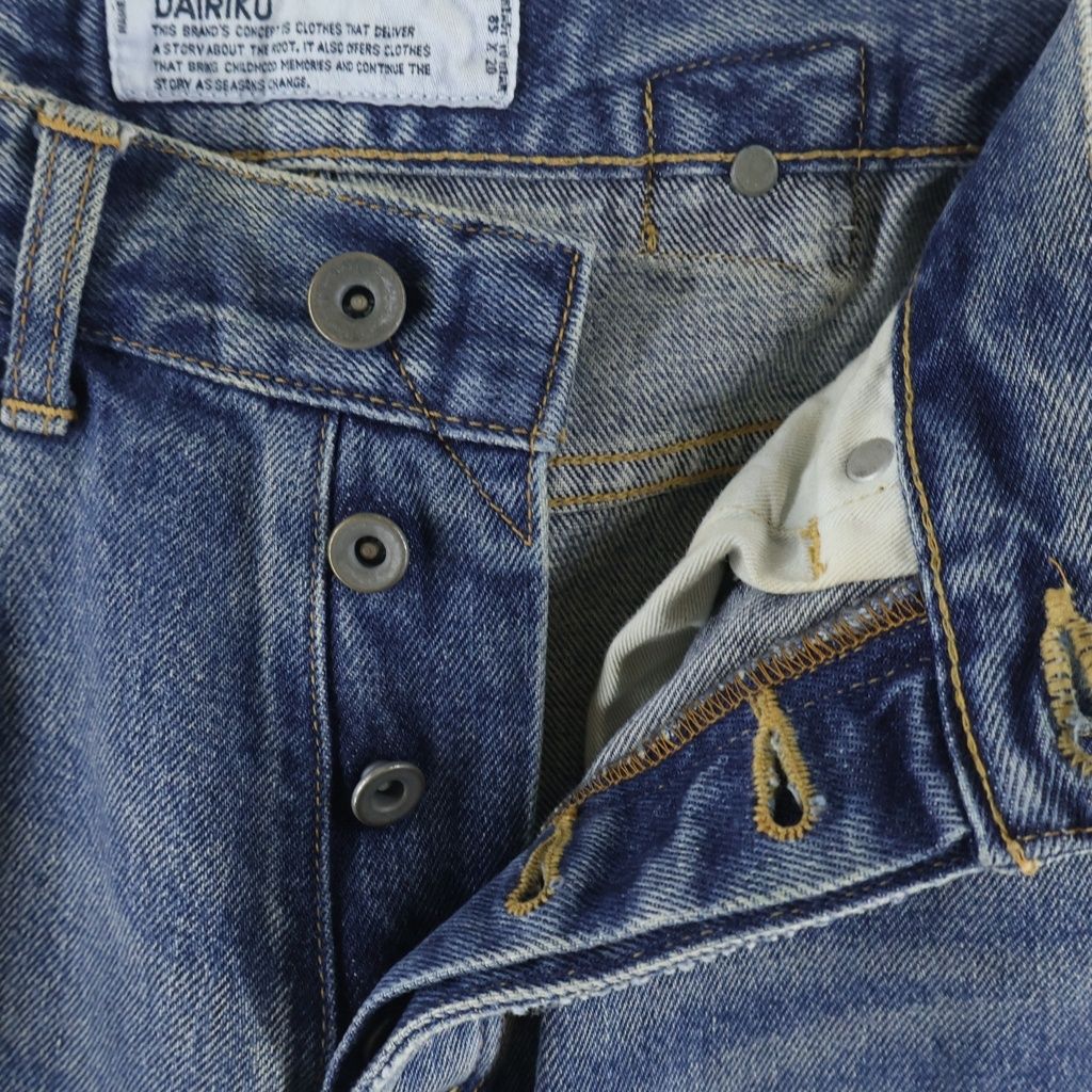 DAIRIKU (ダイリク) 21SS Leather Patch Work Slim Denim Pants レザー