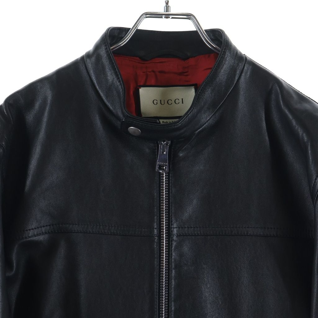 GUCCI (グッチ) シングルライダースジャケット シープスキン レザー