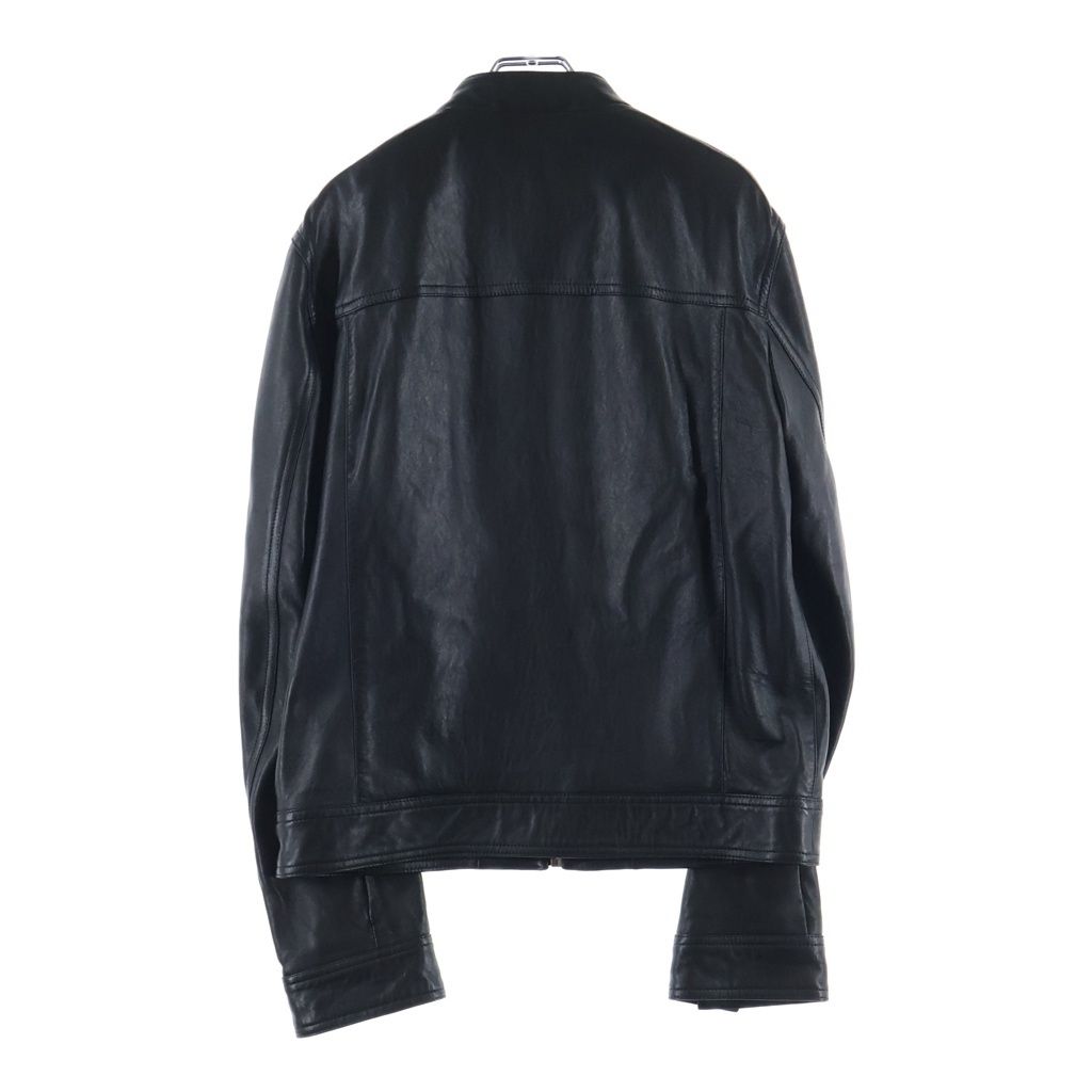 GUCCI グッチ シングルライダースジャケット シープスキン レザー ジャケット #48 ブラック 264857 GUCCI (グッチ) シングルライダースジャケット シープスキン レザー