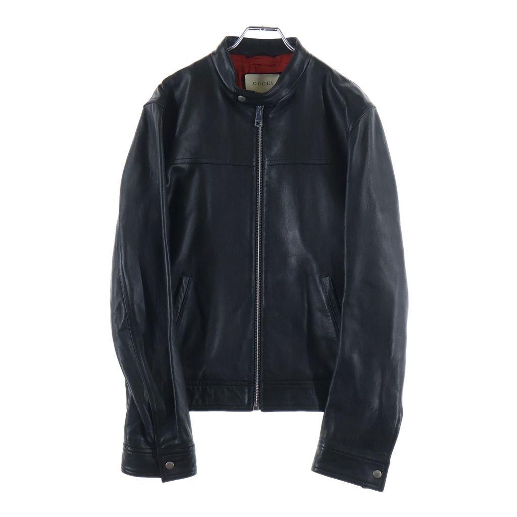 GUCCI (グッチ) シングルライダースジャケット シープスキン レザー