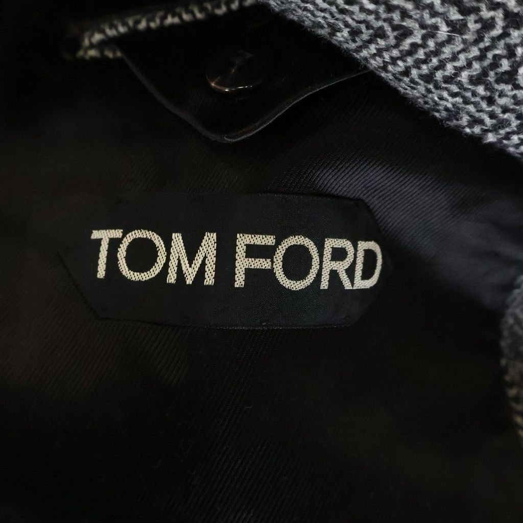 TOM FORD (トムフォード) ヘリンボーン ウール ピークドラペル ダブル