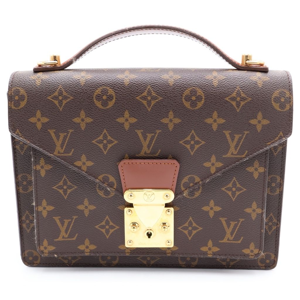 LOUIS VUITTON (ルイヴィトン) モノグラム モンソー26 ハンドバッグ PVC レザー ブラウン M51185