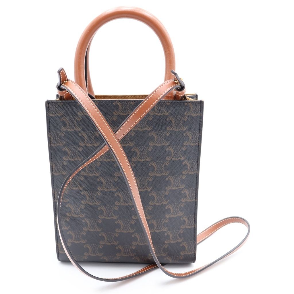 CELINE (セリーヌ) トリオンフ バーティカルカバ ミニ PVC レザー 2WAY 