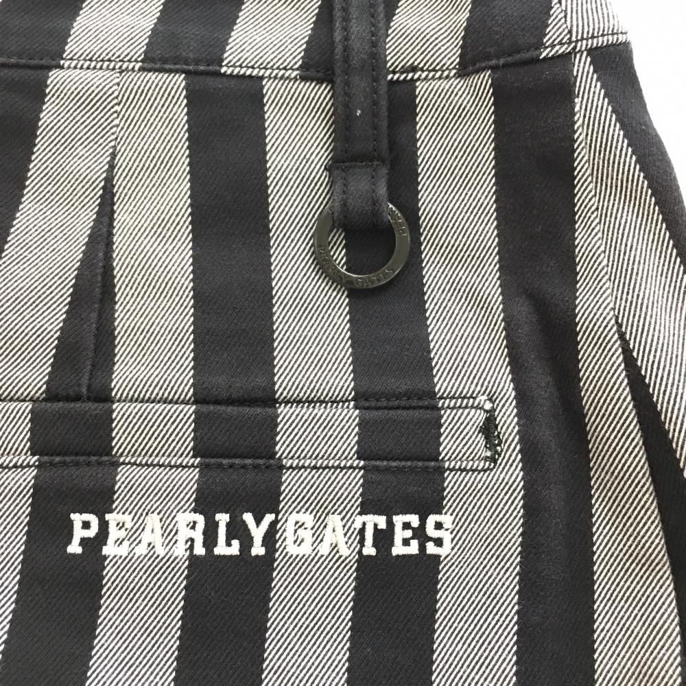 美品】パーリーゲイツ スカート 黒×グレー系 ストライプ レディース 0