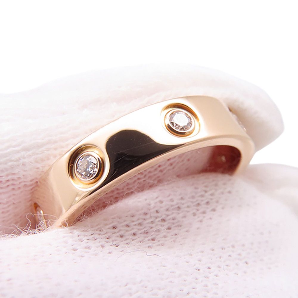 カルティエ リング LOVE リング SM スモールモデル ダイヤ 8P 計0.19ct