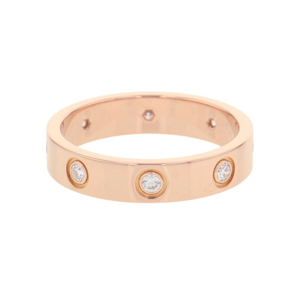 カルティエ リング LOVE リング SM スモールモデル ダイヤ 8P 計0.19ct