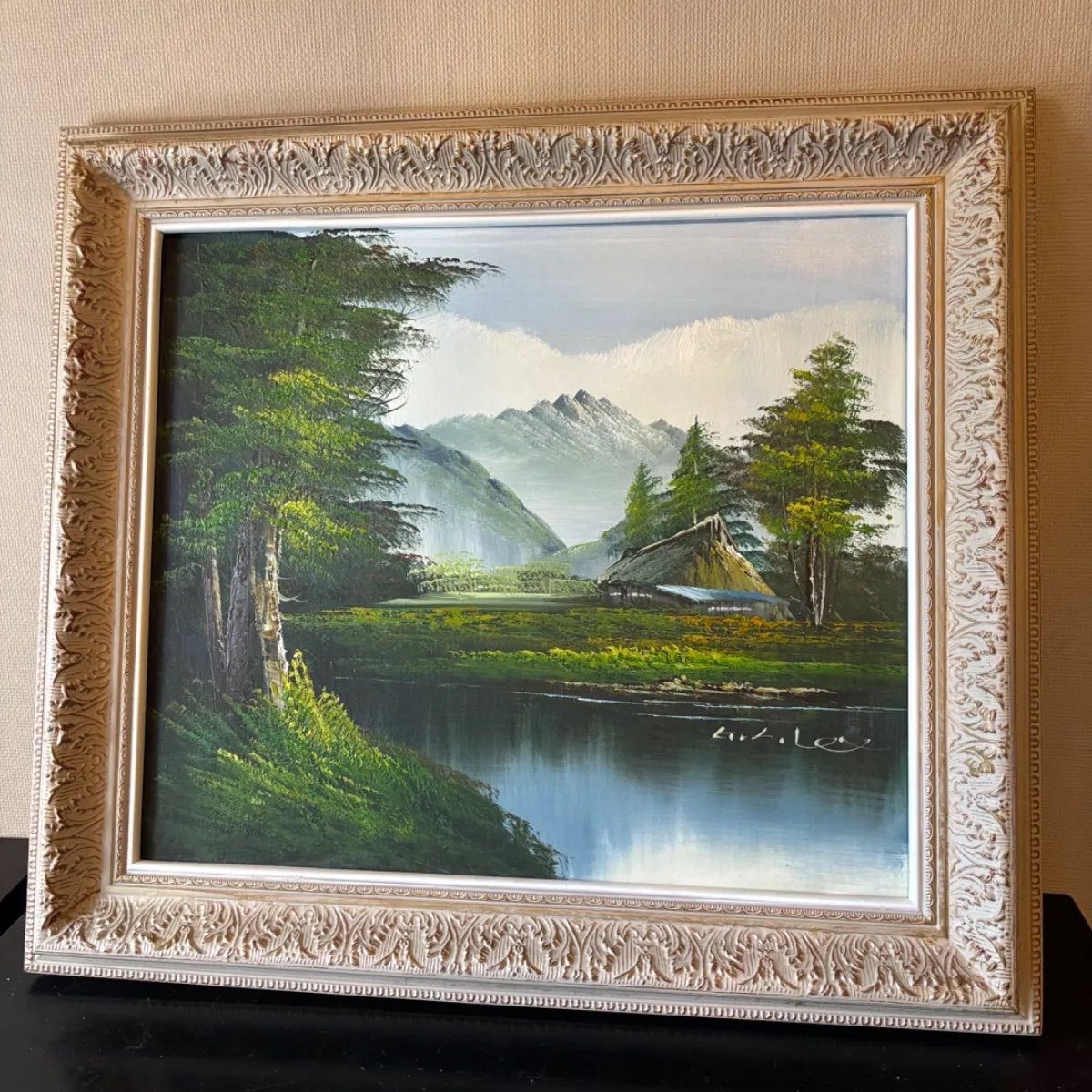 風景画 油絵 油彩画 絵画 美術 F10 サイン入り 額縁 - メルカリ